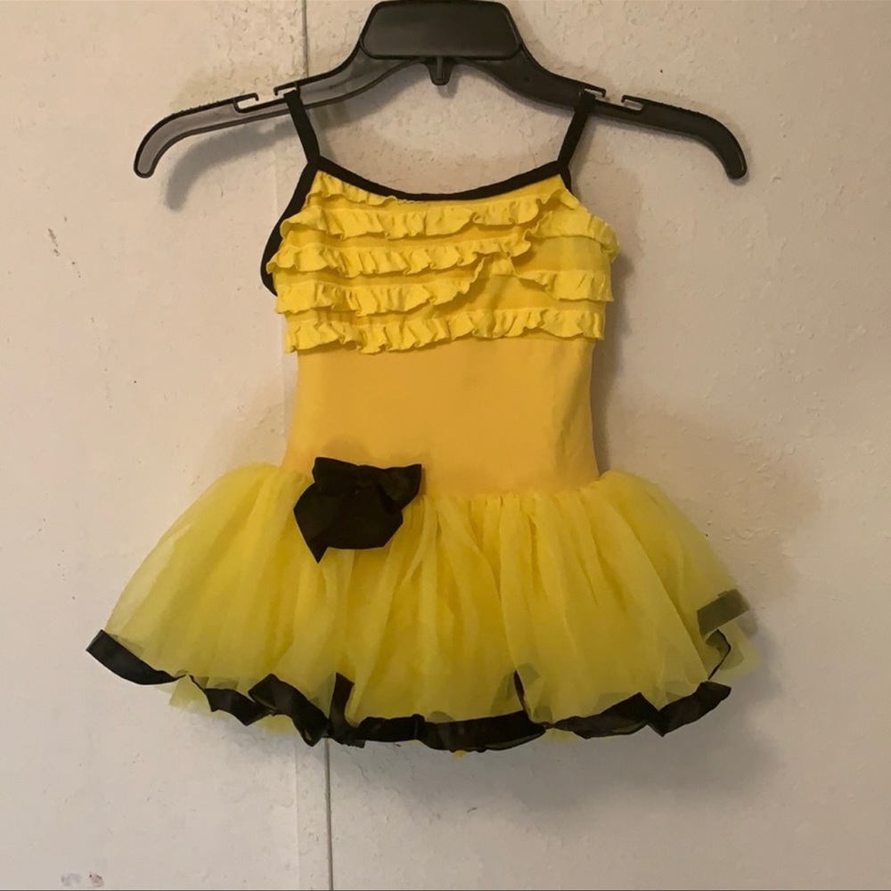 Baby girl yellow tutu dress sleeveless